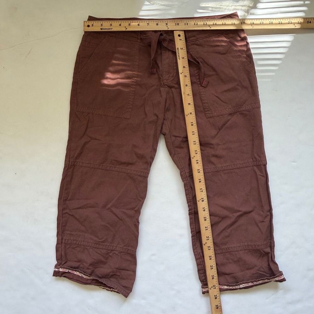 Y2K American Eagle Brown Utility Cargo Capris Boho Granola vintage gorpcore camp - Picture 5 of 8